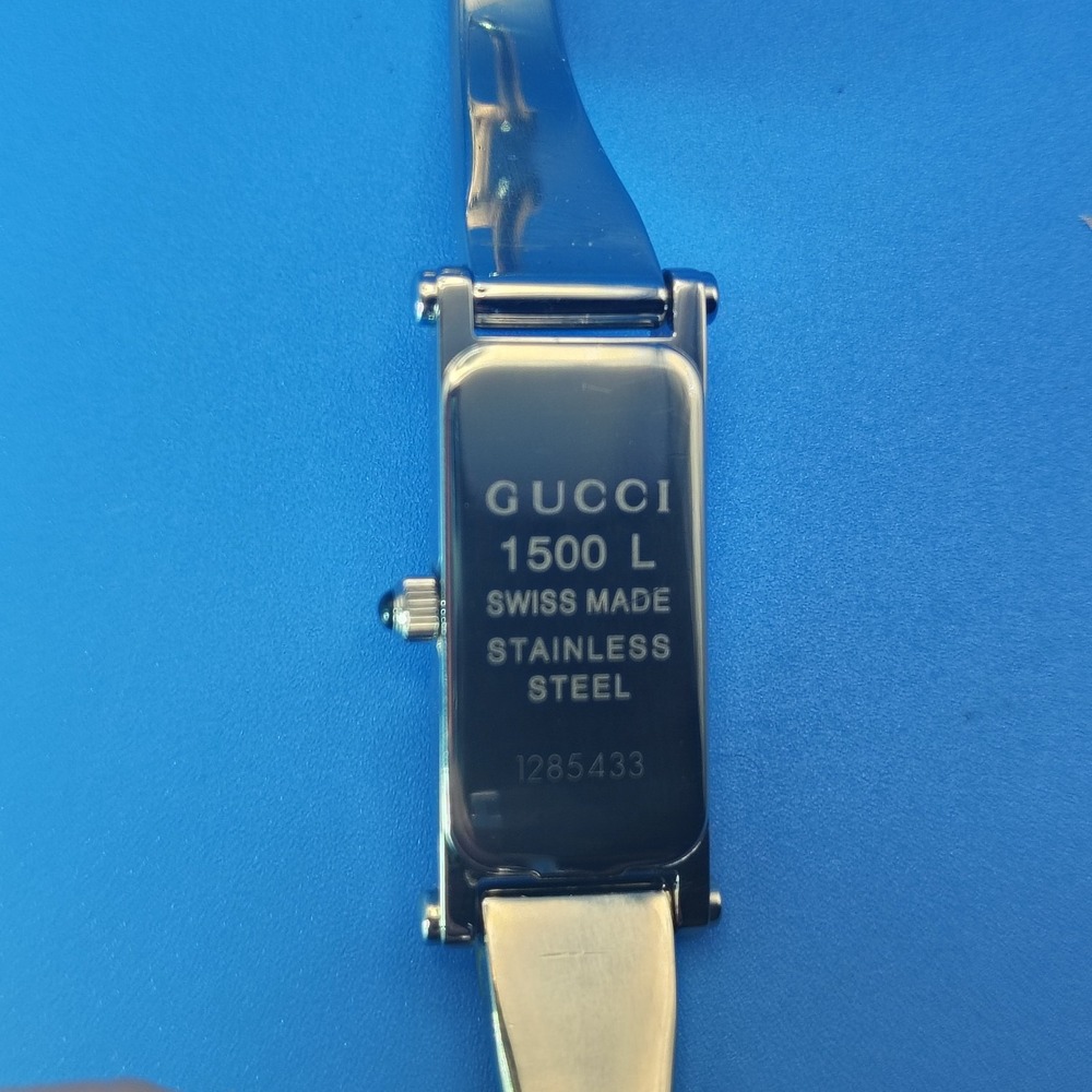 Vintage 1995 Gucci 1500L Tank Swiss Made 25mm Women's Quartz Bangle Watch W/ COA - Picture 6 of 12